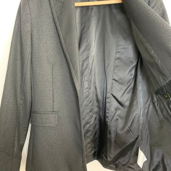 ATM Anthony Thomas Mejillo Black Metallic Sparkle Schoolboy Blazer Jacket Size 6 - Picture 13 of 16